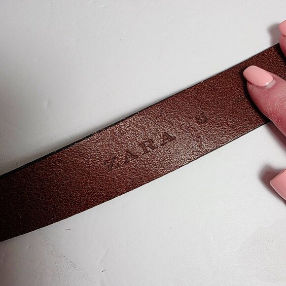 Zara Genuine Leather Braided Belt – Brown - 40" Size L - Picture 2 of 7